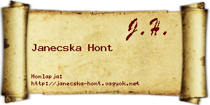 Janecska Hont névjegykártya
